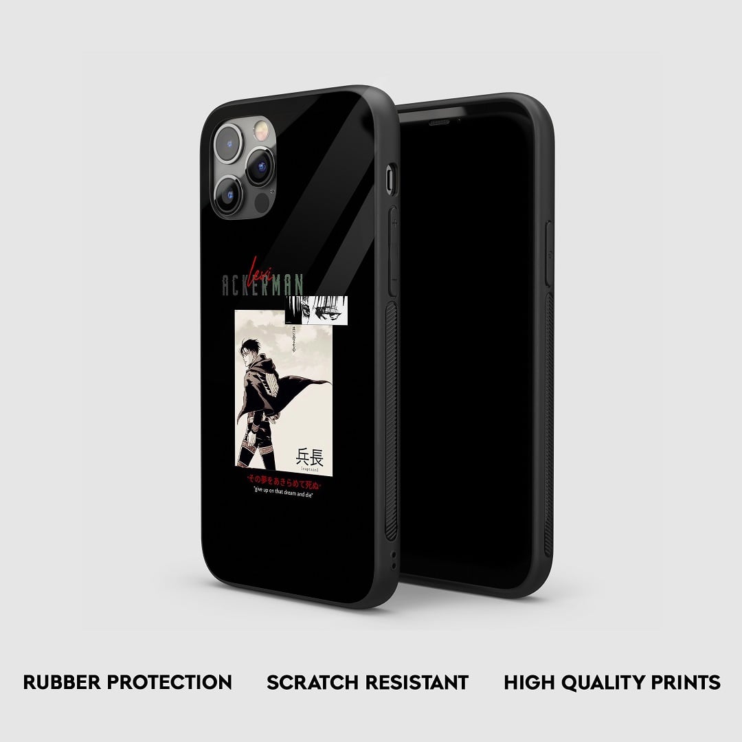 Levi Ackerman Graphic Silicone Armored Phone Case by Anime Phone Cover