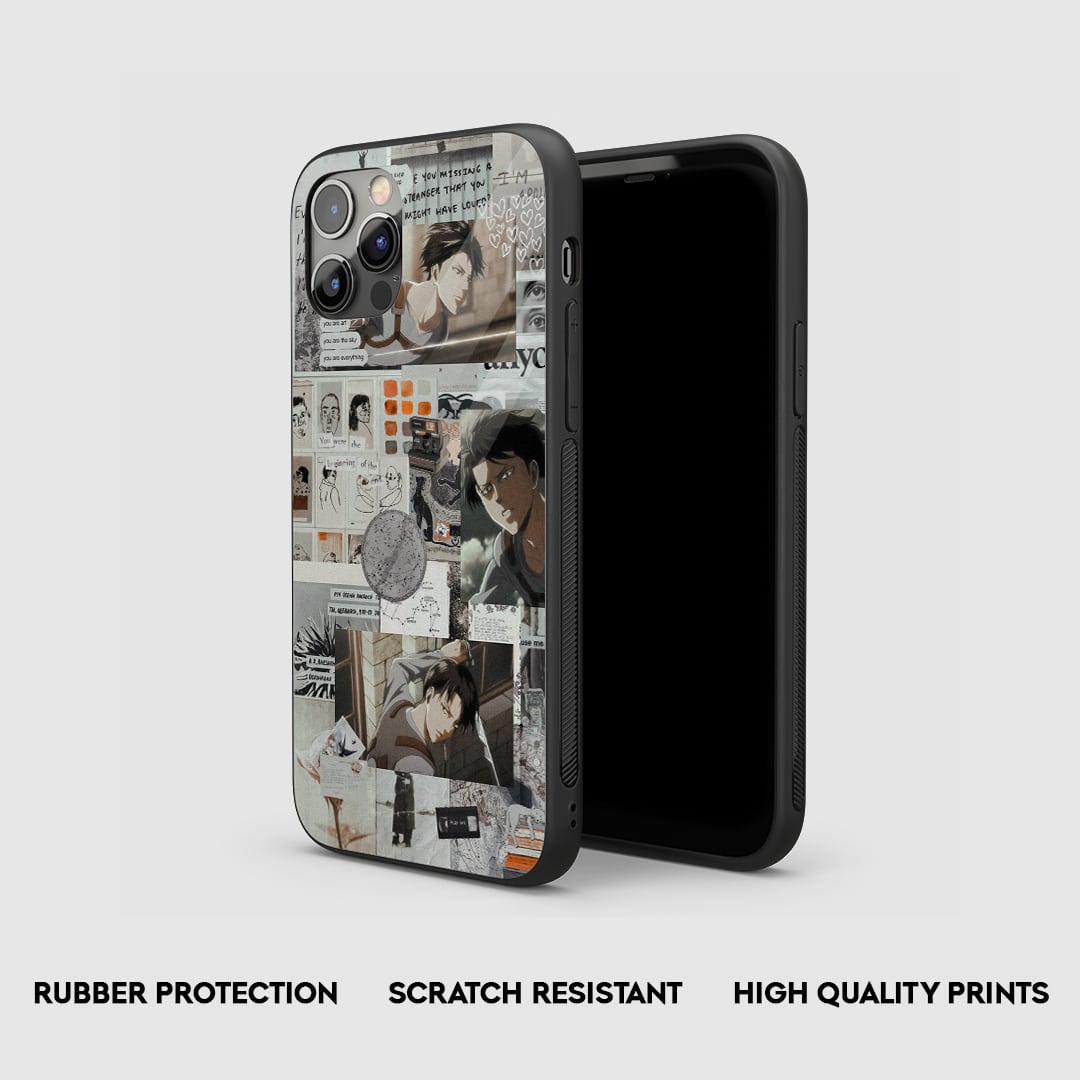 Levi Ackerman Retro Silicone Armored Phone Case by Anime Phone Cover